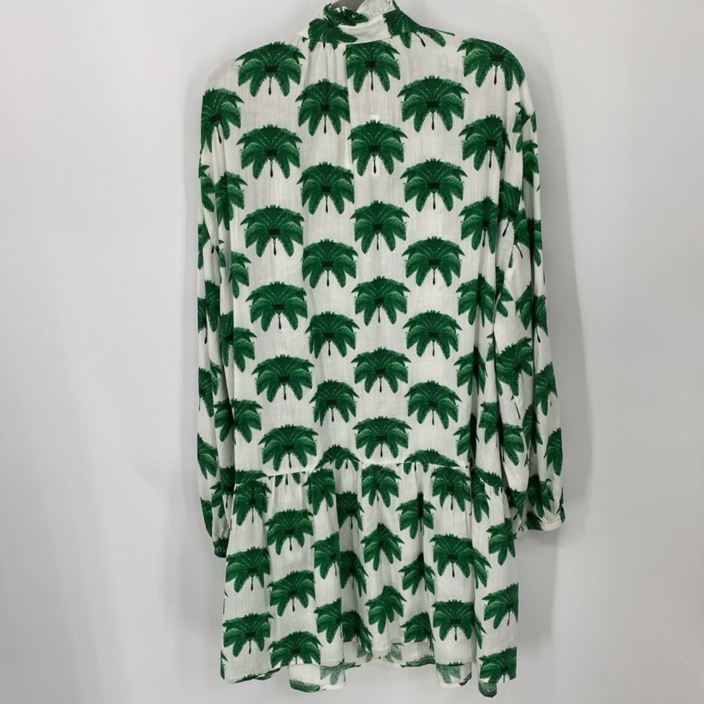 H&M White and Green Tropical Print Dress XL NWT - Picture 8 of 13